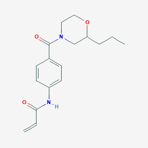 molecular formula C17H22N2O3 B2683623 N-[4-(2-Propylmorpholine-4-carbonyl)phenyl]prop-2-enamide CAS No. 2361733-84-6