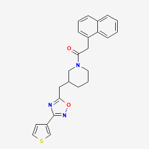 molecular formula C24H23N3O2S B2683624 2-(萘-1-基)-1-(3-((3-(噻吩-3-基)-1,2,4-噁二唑-5-基)甲基)哌啶-1-基)乙酮 CAS No. 1795304-41-4