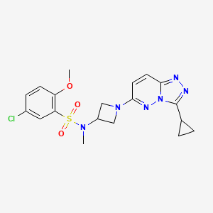 molecular formula C19H21ClN6O3S B2683631 5-chloro-N-(1-(3-cyclopropyl-[1,2,4]triazolo[4,3-b]pyridazin-6-yl)azetidin-3-yl)-2-methoxy-N-methylbenzenesulfonamide CAS No. 2309343-93-7