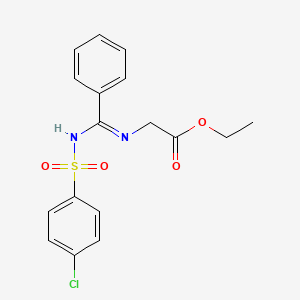 molecular formula C17H17ClN2O4S B2683637 乙酸2-[[[(4-氯苯基)磺酰氨基]-苯基甲基亚胺]乙酸酯 CAS No. 833429-58-6