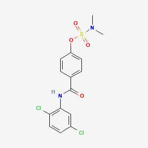 molecular formula C15H14Cl2N2O4S B2683639 4-[(2,5-二氯苯胺基)羰基]苯基-N,N-二甲基磺酸酯 CAS No. 338396-28-4