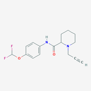 molecular formula C16H18F2N2O2 B2683641 N-(4-(二氟甲氧基)苯基)-1-丙-2-炔基哌啶-2-甲酰胺 CAS No. 1214075-63-4