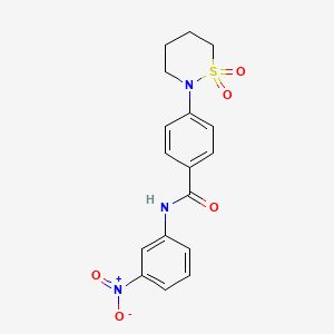 molecular formula C17H17N3O5S B2683642 4-(1,1-二氧噻嗪-2-基)-N-(3-硝基苯基)苯田酰胺 CAS No. 941932-91-8