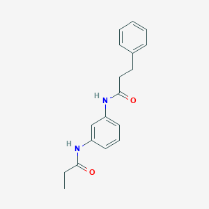 molecular formula C18H20N2O2 B268365 3-phenyl-N-[3-(propanoylamino)phenyl]propanamide 