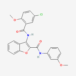 molecular formula C24H19ClN2O5 B2683656 3-(5-氯-2-甲氧基苯甲酰胺基)-N-(3-甲氧基苯基)苯并呋喃-2-甲酰胺 CAS No. 887894-66-8