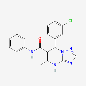 molecular formula C19H18ClN5O B2683659 7-(3-氯苯基)-5-甲基-N-苯基-4,5,6,7-四氢-[1,2,4]三唑并[1,5-a]嘧啶-6-甲酰胺 CAS No. 1212176-64-1