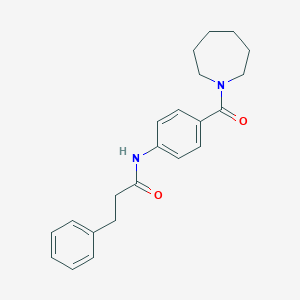 molecular formula C22H26N2O2 B268366 N-[4-(1-azepanylcarbonyl)phenyl]-3-phenylpropanamide 