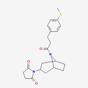 1-((1R,5S)-8-(3-(4-(methylthio)phenyl)propanoyl)-8-azabicyclo[3.2.1]octan-3-yl)pyrrolidine-2,5-dione