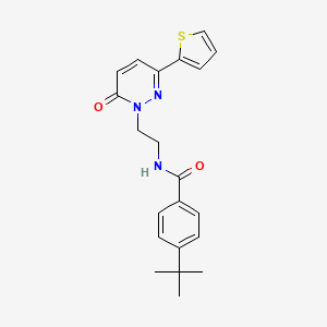 molecular formula C21H23N3O2S B2683669 4-(tert-butyl)-N-(2-(6-oxo-3-(thiophen-2-yl)pyridazin-1(6H)-yl)ethyl)benzamide CAS No. 946345-04-6