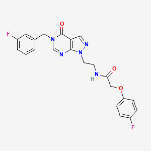 molecular formula C22H19F2N5O3 B2683676 N-(2-(5-(3-fluorobenzyl)-4-oxo-4,5-dihydro-1H-pyrazolo[3,4-d]pyrimidin-1-yl)ethyl)-2-(4-fluorophenoxy)acetamide CAS No. 922044-91-5