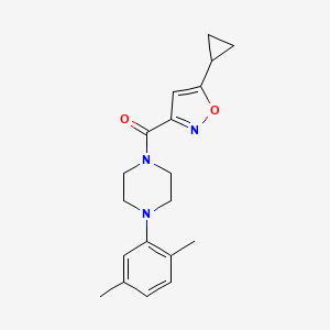 molecular formula C19H23N3O2 B2683678 (5-Cyclopropylisoxazol-3-yl)(4-(2,5-dimethylphenyl)piperazin-1-yl)methanone CAS No. 1207037-71-5