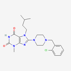 8-[4-[(2-Chlorophenyl)methyl]piperazin-1-yl]-3-methyl-7-(3-methylbutyl)purine-2,6-dione