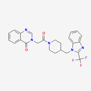 molecular formula C24H22F3N5O2 B2683687 3-(2-oxo-2-(4-((2-(trifluoromethyl)-1H-benzo[d]imidazol-1-yl)methyl)piperidin-1-yl)ethyl)quinazolin-4(3H)-one CAS No. 1207004-64-5