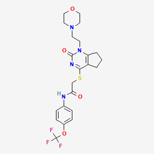 2-((1-(2-morpholinoethyl)-2-oxo-2,5,6,7-tetrahydro-1H-cyclopenta[d]pyrimidin-4-yl)thio)-N-(4-(trifluoromethoxy)phenyl)acetamide