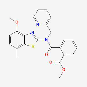 Methyl 2-((4-methoxy-7-methylbenzo[d]thiazol-2-yl)(pyridin-2-ylmethyl)carbamoyl)benzoate