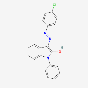 1-phenyl-1H-indole-2,3-dione 3-[N-(4-chlorophenyl)hydrazone]
