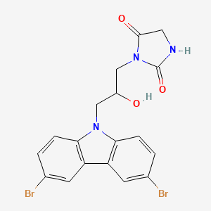 molecular formula C18H15Br2N3O3 B2683700 3-[3-(3,6-Dibromocarbazol-9-yl)-2-hydroxypropyl]imidazolidine-2,4-dione CAS No. 539806-08-1