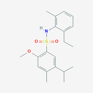 N-(2-ethyl-6-methylphenyl)-2-methoxy-4-methyl-5-(propan-2-yl)benzene-1-sulfonamide