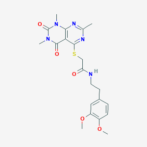 N-[2-(3,4-dimethoxyphenyl)ethyl]-2-(1,3,7-trimethyl-2,4-dioxopyrimido[4,5-d]pyrimidin-5-yl)sulfanylacetamide