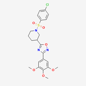 5-[1-(4-Chlorophenyl)sulfonylpiperidin-3-yl]-3-(3,4,5-trimethoxyphenyl)-1,2,4-oxadiazole