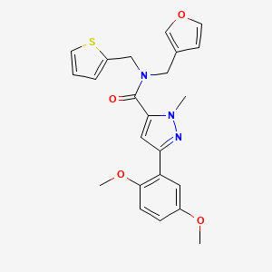 3-(2,5-dimethoxyphenyl)-N-(furan-3-ylmethyl)-1-methyl-N-(thiophen-2-ylmethyl)-1H-pyrazole-5-carboxamide