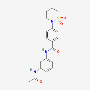 N-(3-acetamidophenyl)-4-(1,1-dioxothiazinan-2-yl)benzamide