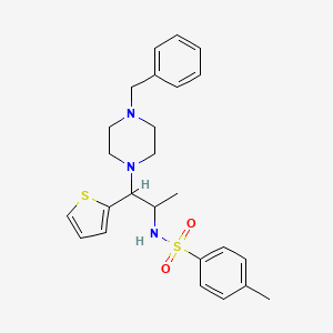 N-(1-(4-benzylpiperazin-1-yl)-1-(thiophen-2-yl)propan-2-yl)-4-methylbenzenesulfonamide