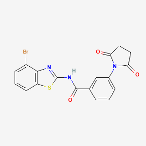 molecular formula C18H12BrN3O3S B2683727 N-(4-bromo-1,3-benzothiazol-2-yl)-3-(2,5-dioxopyrrolidin-1-yl)benzamide CAS No. 892843-02-6