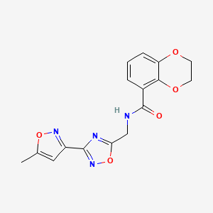 N-((3-(5-methylisoxazol-3-yl)-1,2,4-oxadiazol-5-yl)methyl)-2,3-dihydrobenzo[b][1,4]dioxine-5-carboxamide