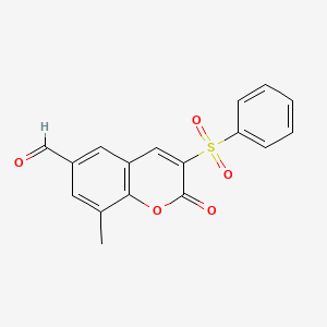 8-methyl-2-oxo-3-(phenylsulfonyl)-2H-chromene-6-carbaldehyde