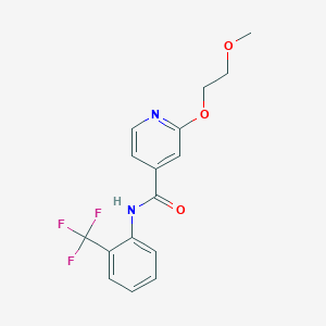 molecular formula C16H15F3N2O3 B2683742 2-(2-甲氧基乙氧基)-N-(2-(三氟甲基)苯基)异吡啶甲酰胺 CAS No. 2034389-18-7