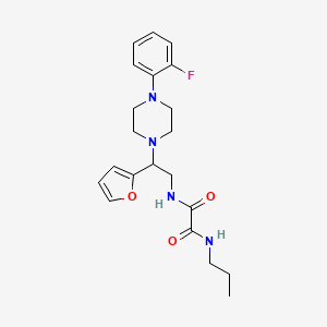 molecular formula C21H27FN4O3 B2683743 N1-(2-(4-(2-fluorophenyl)piperazin-1-yl)-2-(furan-2-yl)ethyl)-N2-propyloxalamide CAS No. 877632-82-1