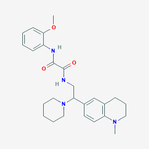 molecular formula C26H34N4O3 B2683745 N-(2-甲氧基苯基)-N'-[2-(1-甲基-1,2,3,4-四氢喹啉-6-基)-2-哌啶-1-乙基]乙二胺 CAS No. 921903-09-5