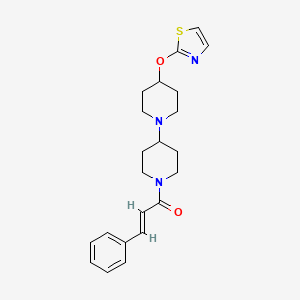 (E)-3-phenyl-1-(4-(thiazol-2-yloxy)-[1,4'-bipiperidin]-1'-yl)prop-2-en-1-one