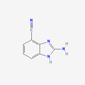 molecular formula C8H6N4 B2683747 2-Amino-4-cyano-1H-benzimidazole CAS No. 1379314-72-3