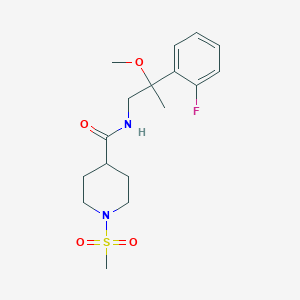 molecular formula C17H25FN2O4S B2683749 N-(2-(2-fluorophenyl)-2-methoxypropyl)-1-(methylsulfonyl)piperidine-4-carboxamide CAS No. 1796950-85-0