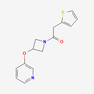 molecular formula C14H14N2O2S B2683754 1-(3-(吡啶-3-基氧基)吖啶-1-基)-2-(噻吩-2-基)乙酮 CAS No. 1903057-61-3