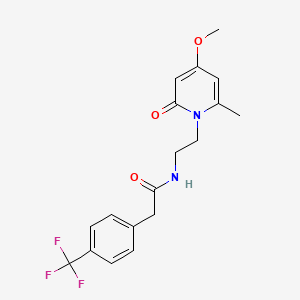 molecular formula C18H19F3N2O3 B2683755 N-(2-(4-methoxy-6-methyl-2-oxopyridin-1(2H)-yl)ethyl)-2-(4-(trifluoromethyl)phenyl)acetamide CAS No. 2034548-37-1