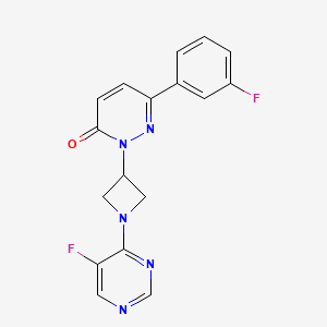 molecular formula C17H13F2N5O B2683756 6-(3-Fluorophenyl)-2-[1-(5-fluoropyrimidin-4-yl)azetidin-3-yl]pyridazin-3-one CAS No. 2380174-39-8