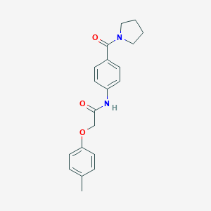 molecular formula C20H22N2O3 B268376 2-(4-methylphenoxy)-N-[4-(1-pyrrolidinylcarbonyl)phenyl]acetamide 