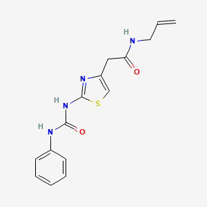 molecular formula C15H16N4O2S B2683760 N-allyl-2-(2-(3-phenylureido)thiazol-4-yl)acetamide CAS No. 923674-20-8