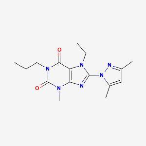 8-(3,5-dimethyl-1H-pyrazol-1-yl)-7-ethyl-3-methyl-1-propyl-2,3,6,7-tetrahydro-1H-purine-2,6-dione