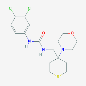 molecular formula C17H23Cl2N3O2S B2683767 1-(3,4-Dichlorophenyl)-3-{[4-(morpholin-4-yl)thian-4-yl]methyl}urea CAS No. 2380095-88-3