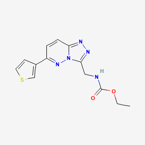 molecular formula C13H13N5O2S B2683774 乙基((6-(噻吩-3-基)-[1,2,4]三唑并[4,3-b]吡啶-3-基)甲基)碳酸酯 CAS No. 1903385-09-0