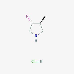 molecular formula C5H11ClFN B2683781 cis-3-Fluoro-4-methylpyrrolidine hcl CAS No. 1951444-32-8