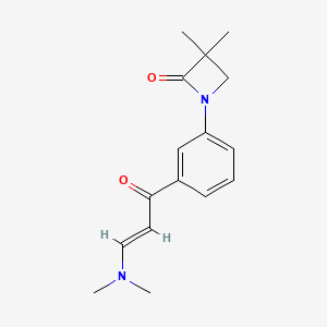 molecular formula C16H20N2O2 B2683788 1-[3-[(E)-3-(dimethylamino)prop-2-enoyl]phenyl]-3,3-dimethylazetidin-2-one CAS No. 866131-31-9