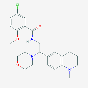 molecular formula C24H30ClN3O3 B2683789 5-氯-2-甲氧基-N-(2-(1-甲基-1,2,3,4-四氢喹啉-6-基)-2-吗啉基乙基)苯甲酰胺 CAS No. 922034-36-4