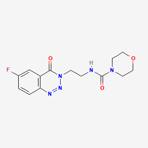 molecular formula C14H16FN5O3 B2683794 N-(2-(6-氟-4-氧代苯并[1,2,3]三唑-3(4H)-基)乙基)吗啉-4-甲酰胺 CAS No. 1904311-51-8