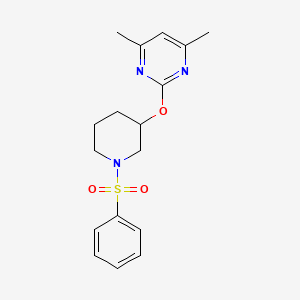 2-{[1-(benzenesulfonyl)piperidin-3-yl]oxy}-4,6-dimethylpyrimidine