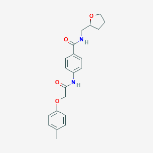 molecular formula C21H24N2O4 B268380 4-{[(4-methylphenoxy)acetyl]amino}-N-(tetrahydro-2-furanylmethyl)benzamide 